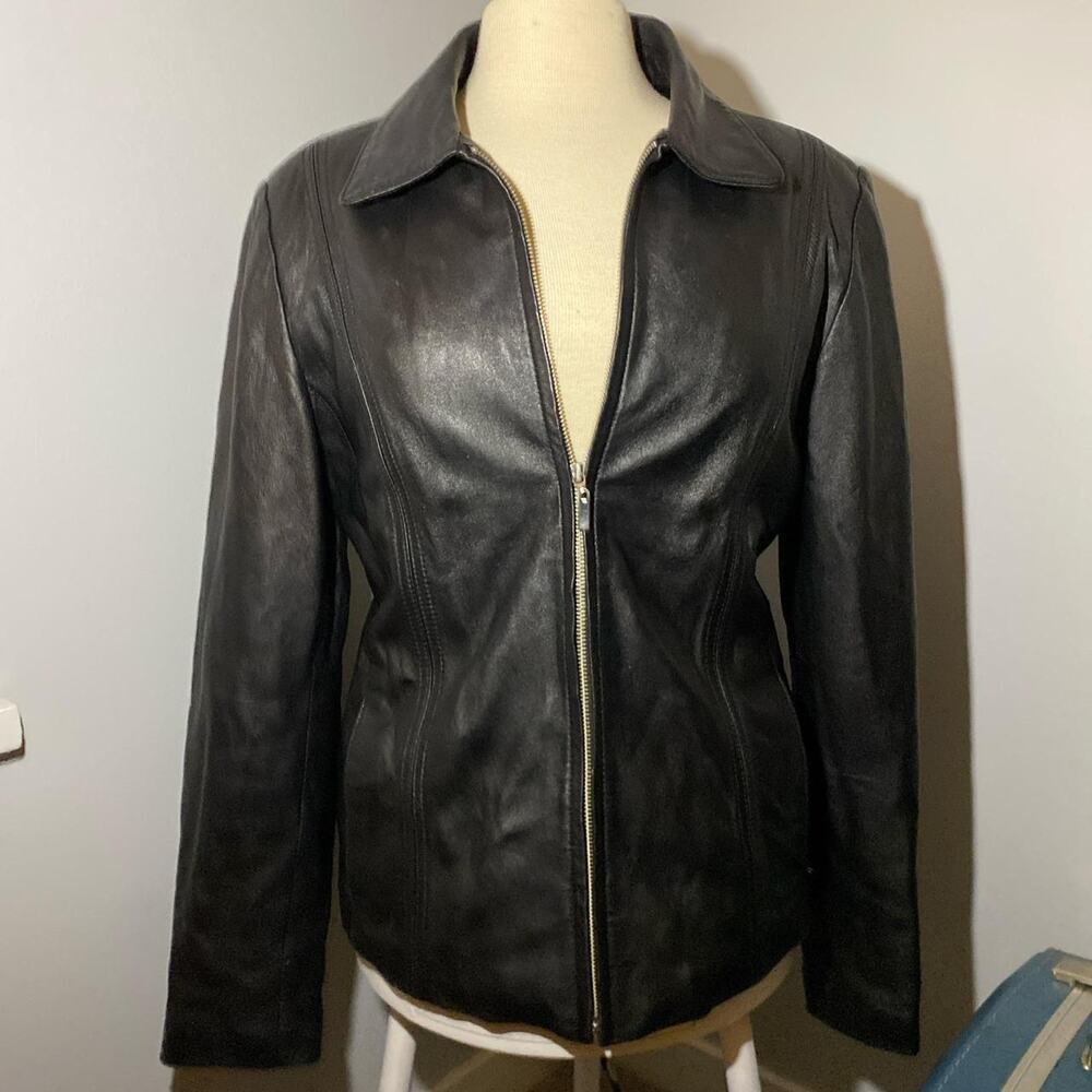 Vintage Sonoma 100% Lambskin Leather Jacket Black size large